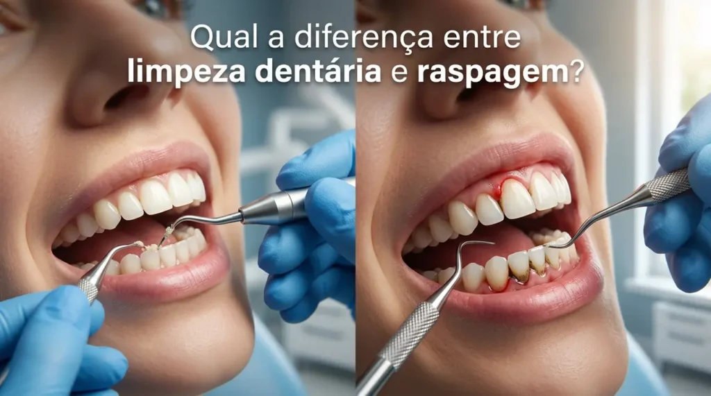 Diferença entre limpeza dentária e raspagem: imagem de um sorriso saudável em São Bernardo do Campo
